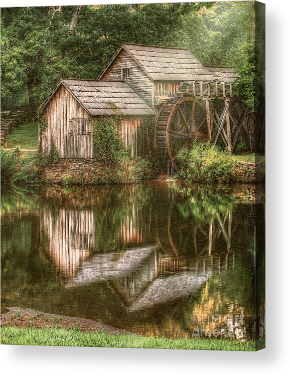 Painterly Acrylic Print featuring the photograph Mill on The Blue Ridge by Darren Fisher