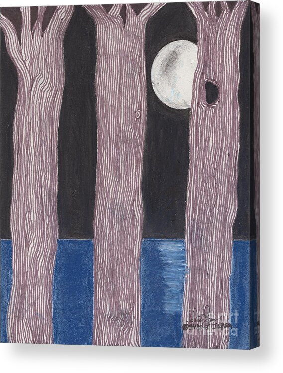 Trees Acrylic Print featuring the mixed media Moon Light by David Jackson