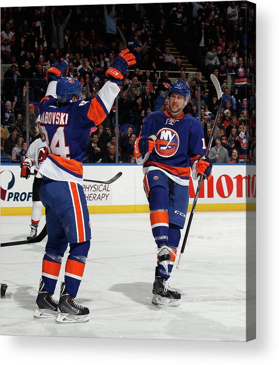 National Hockey League Acrylic Print featuring the photograph New Jersey Devils V New York Islanders by Bruce Bennett