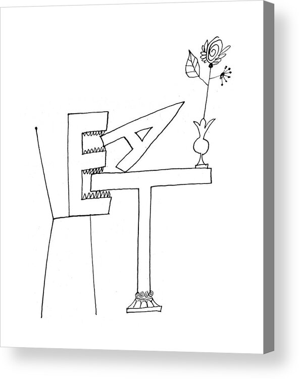 115835 Sst Saul Steinberg Acrylic Print featuring the drawing New Yorker August 20th, 1960 by Saul Steinberg
