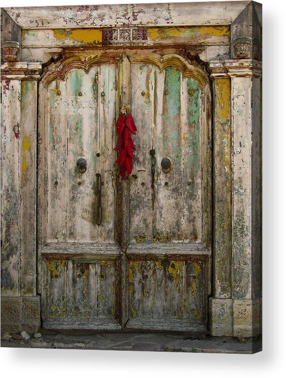 Door Acrylic Print featuring the photograph Old Ristra Door by Kurt Van Wagner