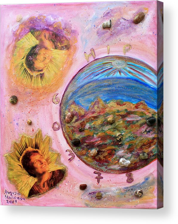 Augusta Stylianou Acrylic Print featuring the painting Order Your Birth Star by Augusta Stylianou