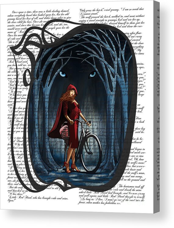 Red Acrylic Print featuring the digital art Red Riding Hood by Sassan Filsoof