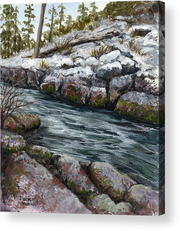 Landscape Acrylic Print featuring the painting Rocky Stream by Darice Machel McGuire