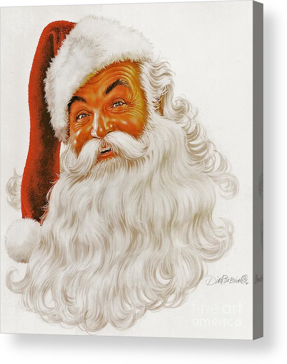 Santa Claus Acrylic Print featuring the painting Santa Claus Portrait by Dick Bobnick