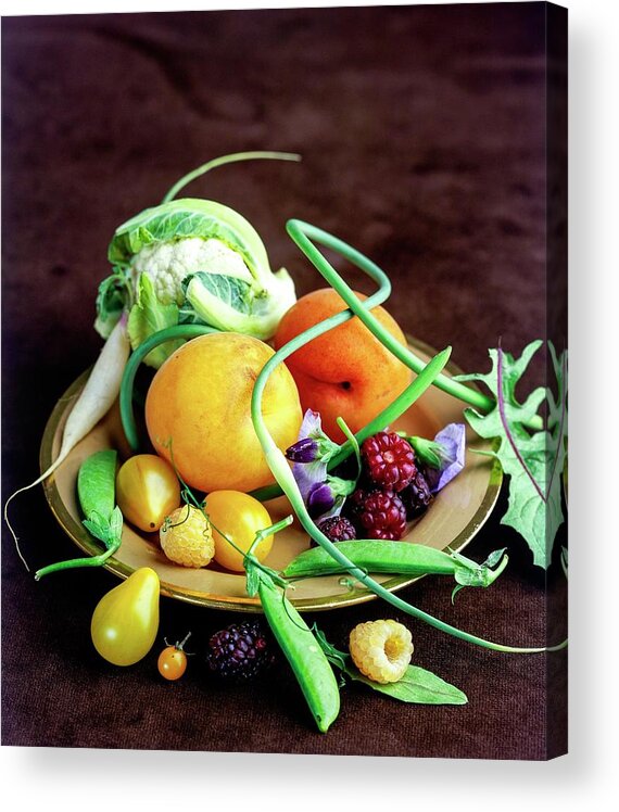 Fruits Acrylic Print featuring the photograph Seasonal Fruit And Vegetables by Romulo Yanes