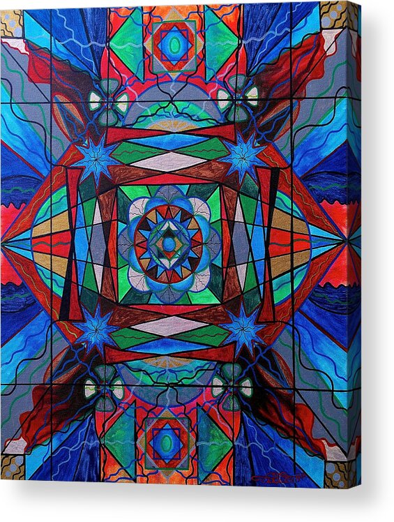 Vibration Acrylic Print featuring the painting Sense of Security by Teal Eye Print Store