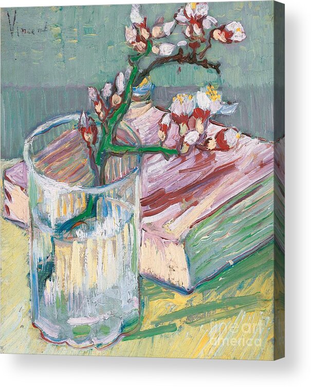 Still-life Acrylic Print featuring the painting Still life  a flowering almond branch by Vincent Van Gogh