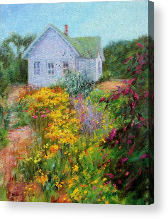 Bonnie Mason Acrylic Print featuring the painting Summer Place- On the Outer Banks by Bonnie Mason