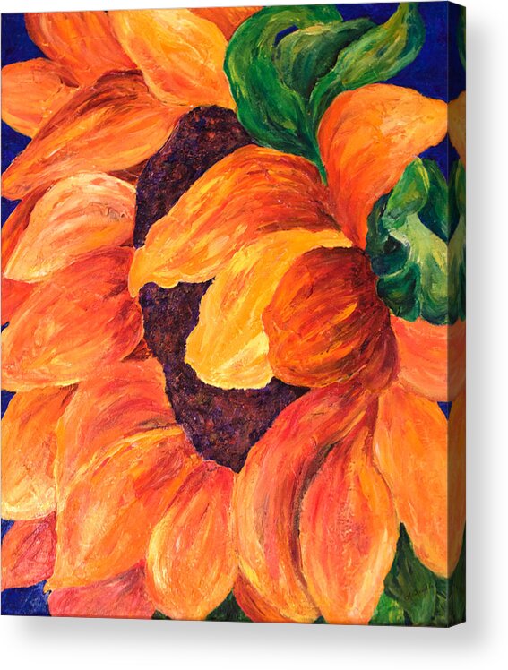 Sunflower Acrylic Print featuring the painting Sunflower by Sally Quillin