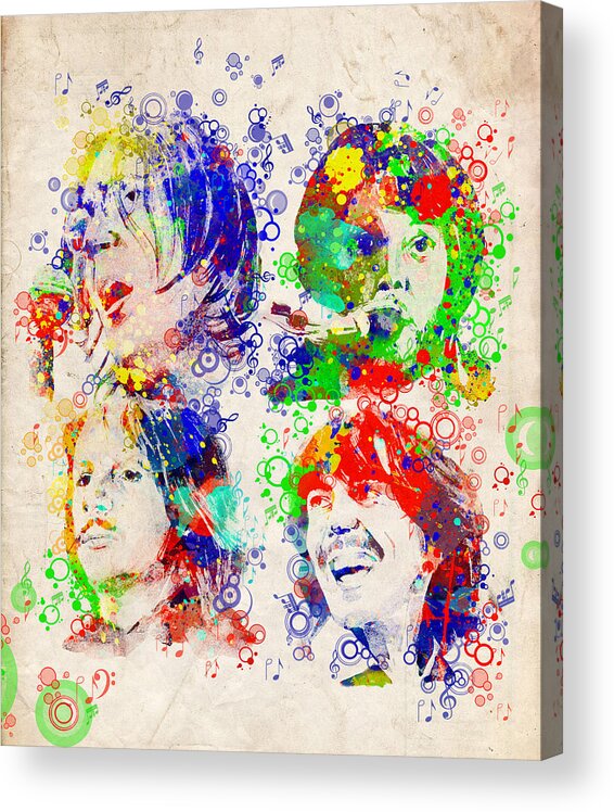  Beatles Acrylic Print featuring the painting The Beatles 5 by Bekim M