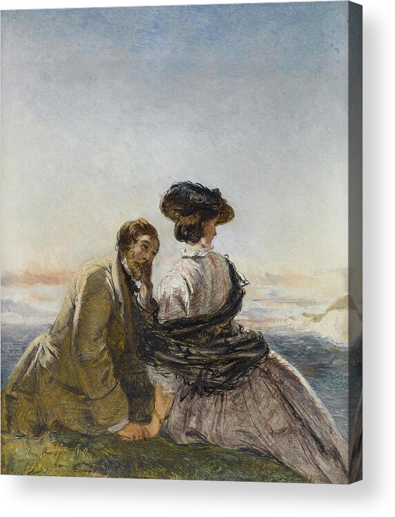 William Powell Frith Acrylic Print featuring the digital art The Lovers by William Powell Frith