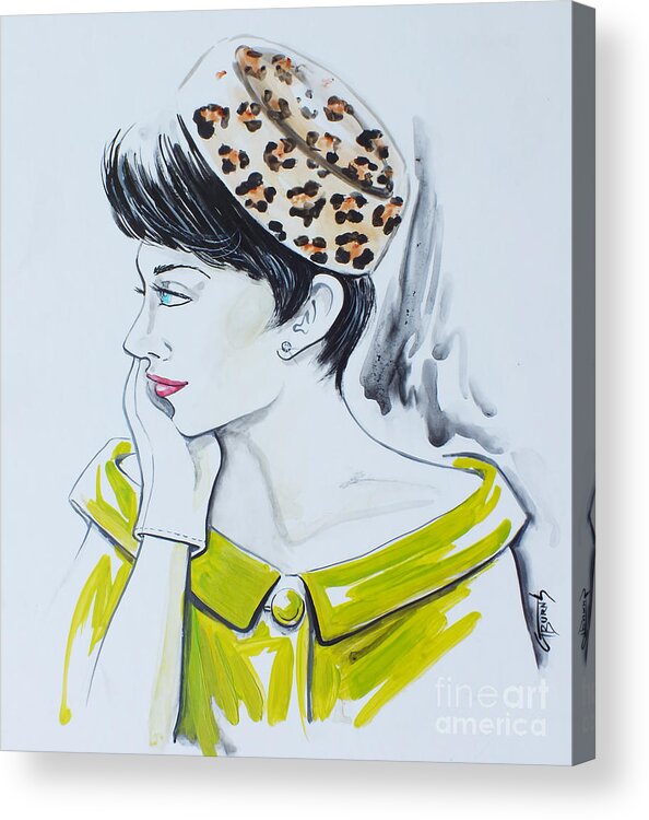 60s Acrylic Print featuring the painting The Pillbox Leopard Print Classic by GG Burns