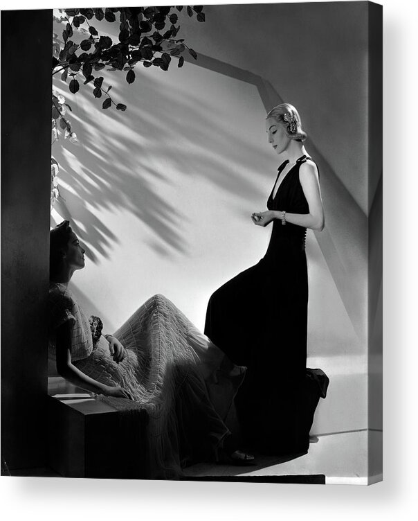 Beauty Acrylic Print featuring the photograph Two Models In Summer Fashions by Horst P. Horst