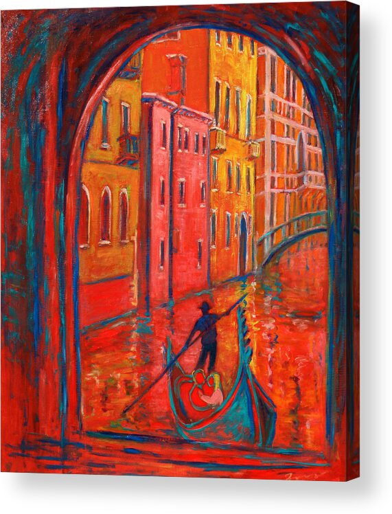 Landscape Acrylic Print featuring the painting Venice Impression VIII by Xueling Zou
