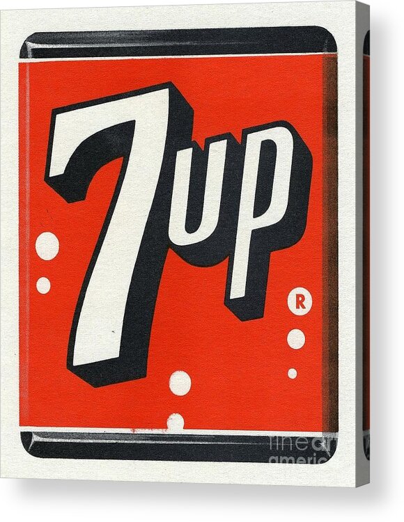 Vintage Acrylic Print featuring the photograph Vintage 7-UP Logo by Action