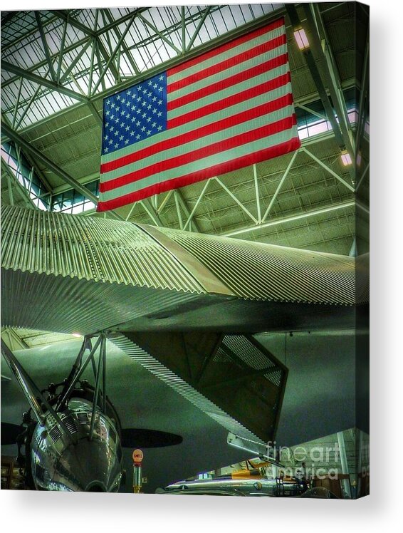  Pacific Northwest Vintage Airplane Exhibit Acrylic Print featuring the photograph Vintage Airplane Wing by Susan Garren