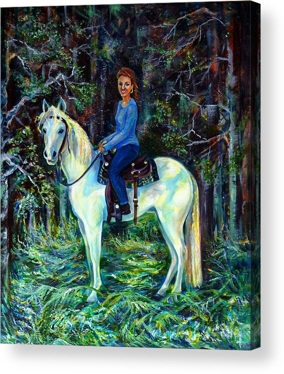 Western Art Acrylic Print featuring the painting White Magic by Anna Duyunova