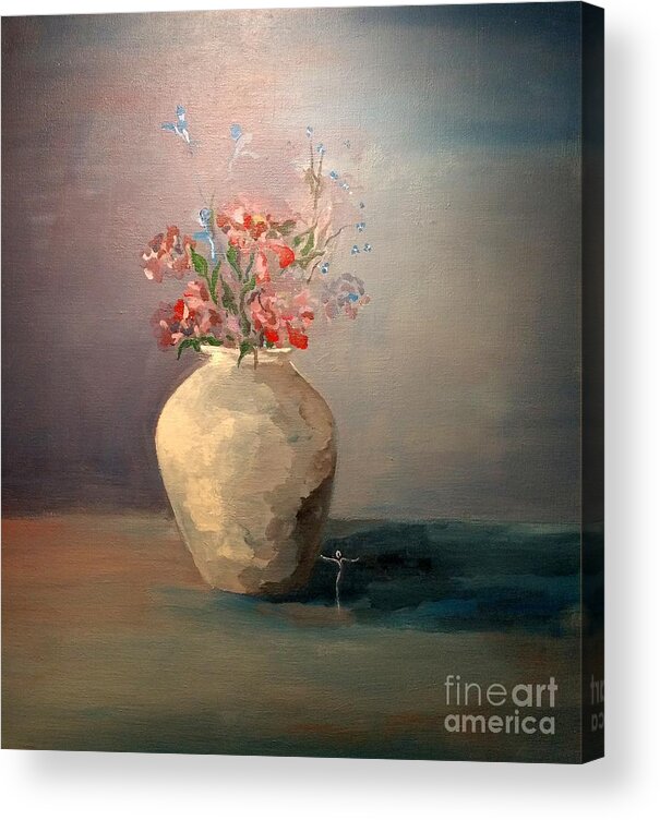  Acrylic Print featuring the painting Flowers for a neighbor by James Lanigan Thompson MFA