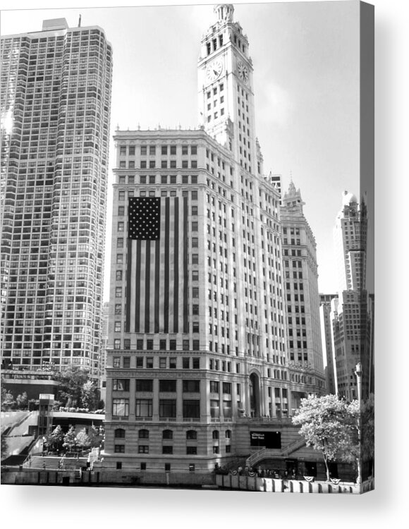 Wrigley Building Chicago Acrylic Print featuring the photograph Wrigley Building Chicago by Mike Maher