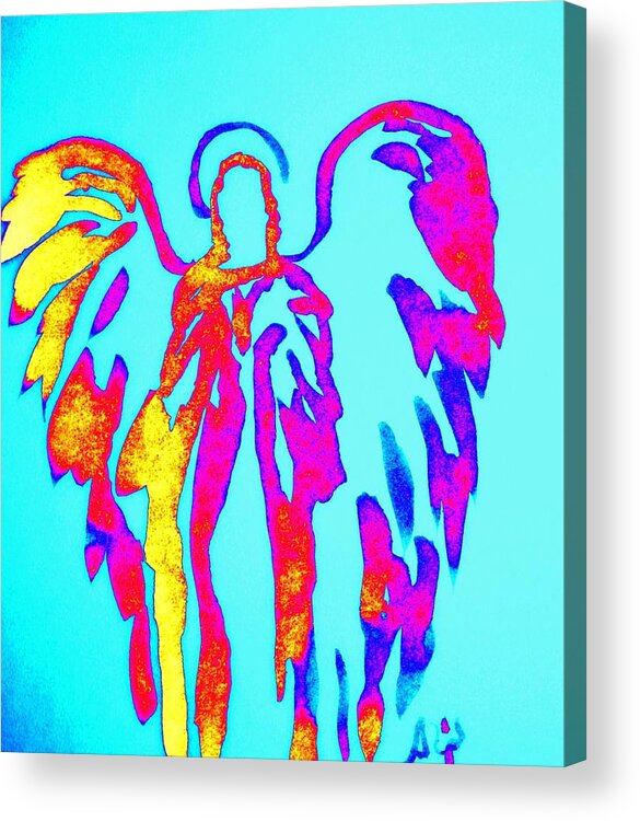 Angel Acrylic Print featuring the painting Angels of Light by Alma Yamazaki