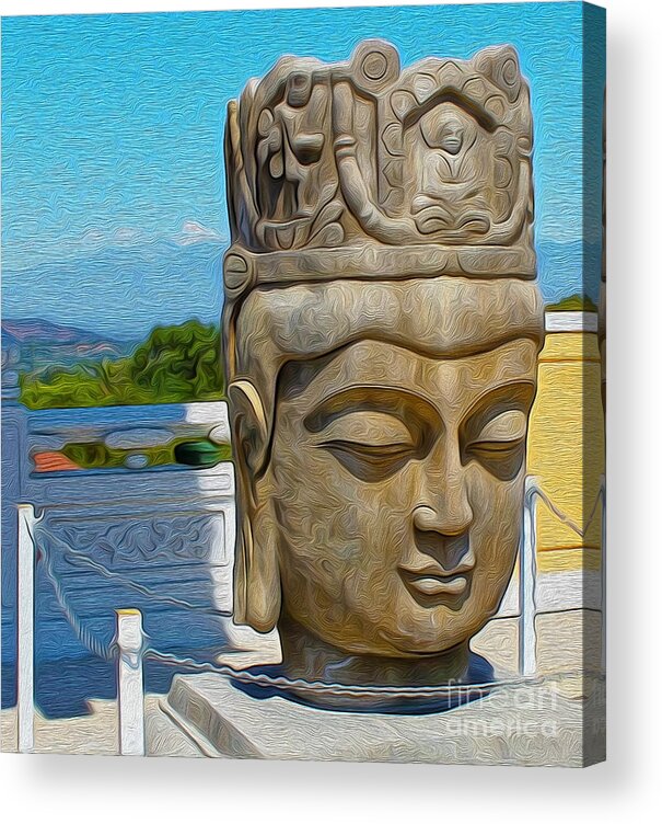 Buddha Acrylic Print featuring the painting Buddha - 01 by Gregory Dyer