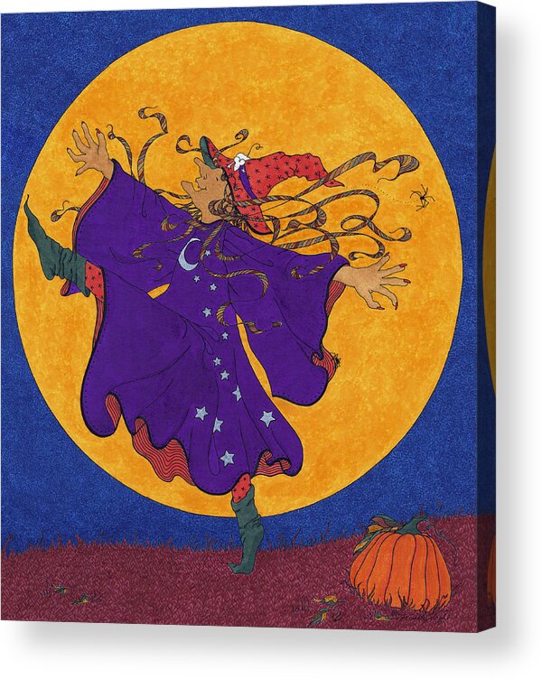 Halloween Acrylic Print featuring the drawing Halloween Dance by Michele Sleight