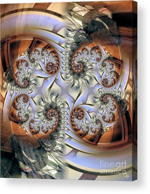 Abstract Acrylic Print featuring the digital art Hearts Metallica by Ronald Bissett
