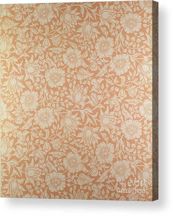 Designs Acrylic Print featuring the tapestry - textile Mallow wallpaper design by William Morris