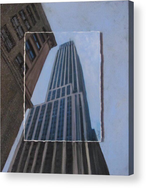 Nyc Acrylic Print featuring the mixed media NYC Severe Empire layered by Anita Burgermeister