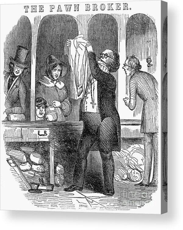 1845 Acrylic Print featuring the photograph Pawnbroker, 1845 by Granger