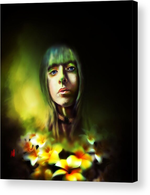 Woman Acrylic Print featuring the painting Summers Beauty by Adam Vance