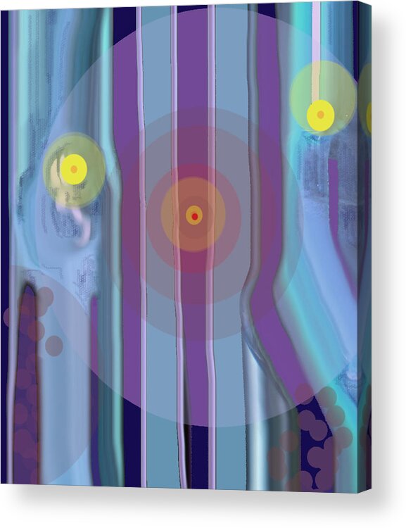 Abstract Acrylic Print featuring the digital art Yellow Eyes by Ian MacDonald