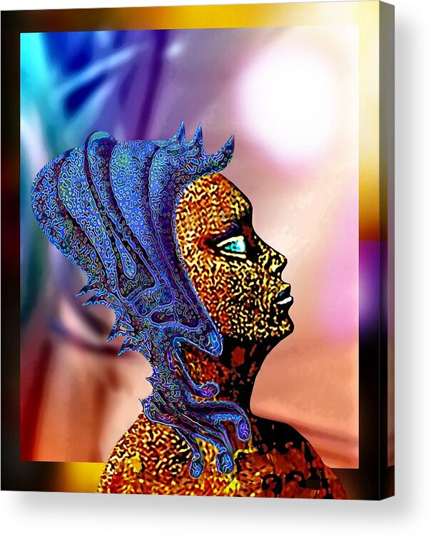 Portrait Acrylic Print featuring the painting Alien Portrait #1 by Hartmut Jager