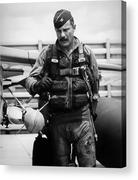 Robin Olds Acrylic Print featuring the photograph Colonel Robin Olds #2 by War Is Hell Store