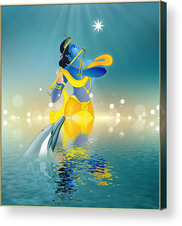 Symbolic Digital Art Acrylic Print featuring the digital art Krishna suite #1 by Harald Dastis