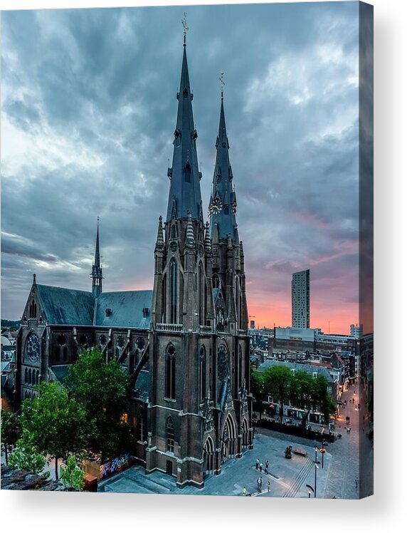 Catherinaplein Acrylic Print featuring the photograph Saint Catherina Church in Eindhoven #1 by Semmick Photo