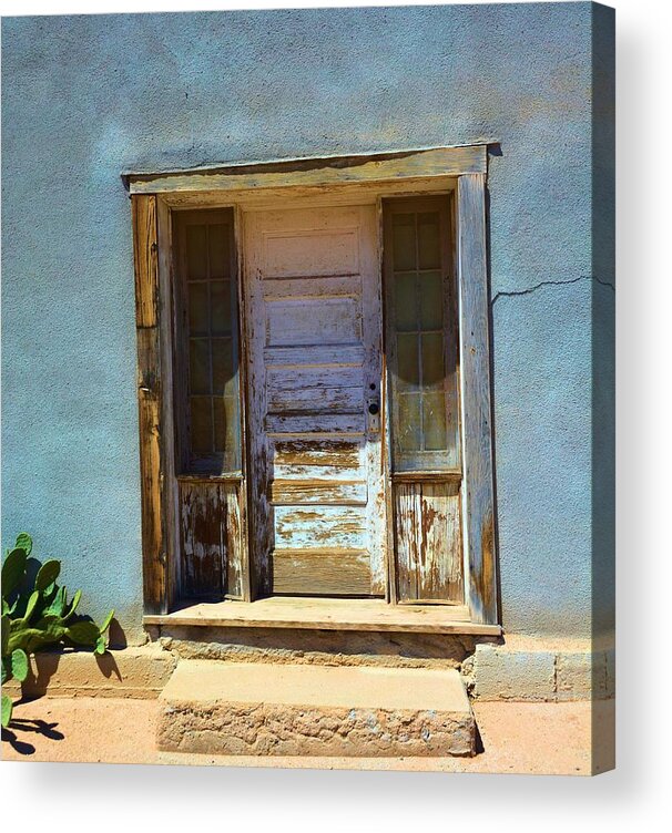 Architecture Acrylic Print featuring the photograph Vintage Adobe Door #1 by Nancy Jenkins
