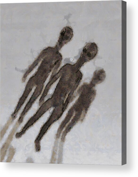 Ufo Acrylic Print featuring the painting Aliens by Raphael Terra #2 by Esoterica Art Agency