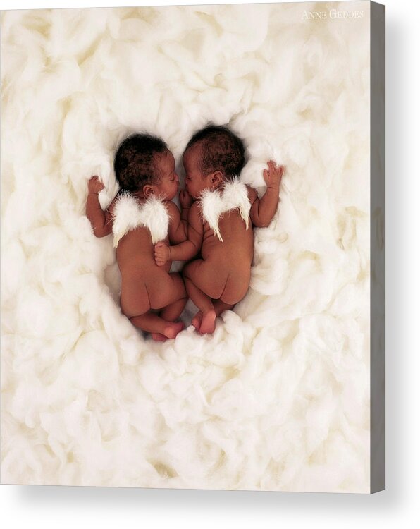 Baby Acrylic Print featuring the photograph Alexis and Armani as Angels by Anne Geddes