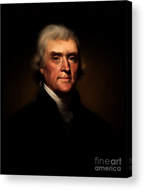 Canvas Print Acrylic Print featuring the painting President Thomas Jefferson #3 by Gull G