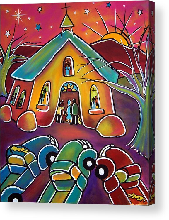 Church Acrylic Print featuring the painting A full house by Jan Oliver-Schultz