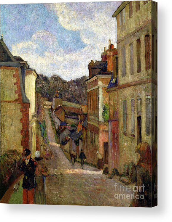 A Suburban Street Acrylic Print featuring the painting A Suburban Street by Paul Gauguin