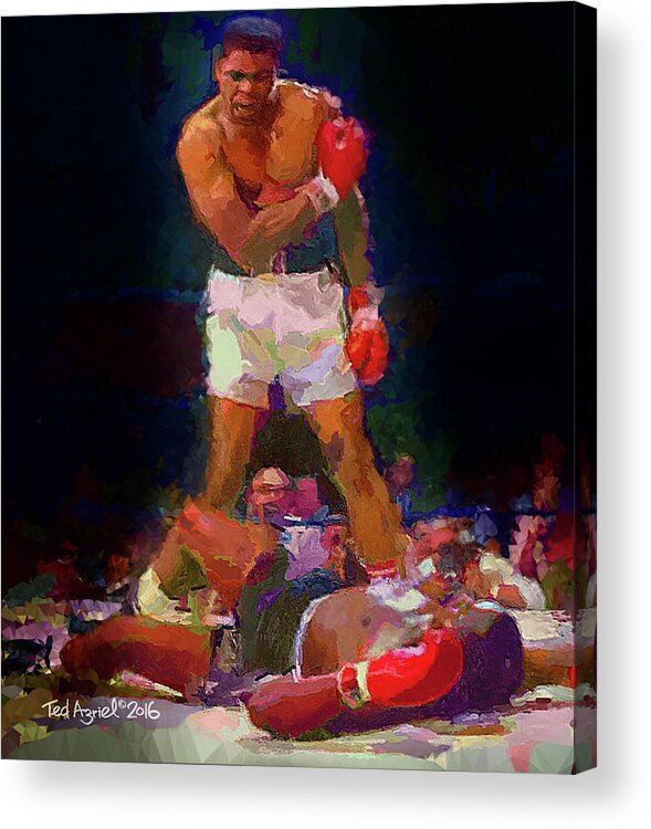Muhammad Ali Acrylic Print featuring the painting Ali by Ted Azriel