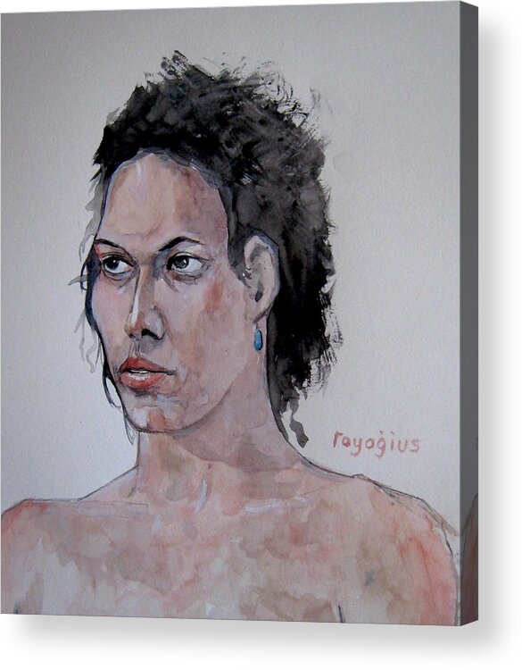Female Acrylic Print featuring the painting Amber B III by Ray Agius