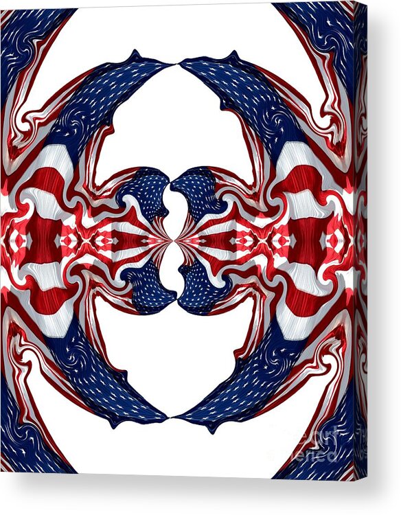Flags Acrylic Print featuring the photograph American Flag Polar Coordinate Abstract 1 by Rose Santuci-Sofranko