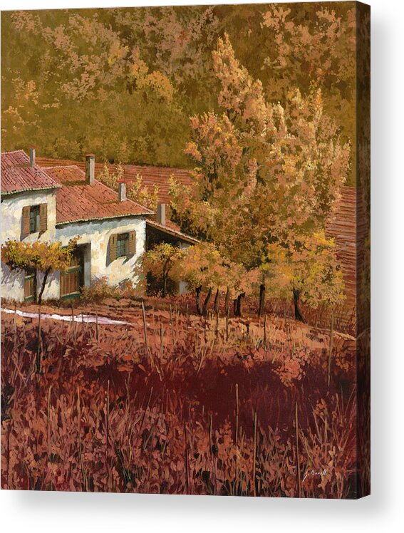 Autumn Acrylic Print featuring the painting Autunno Rosso by Guido Borelli