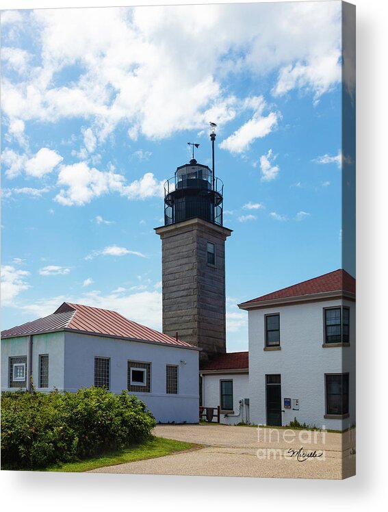 Beavertail Lighthouse Rhode Island Acrylic Print featuring the photograph Beavertail Lighthouse Rhode Island by Michelle Constantine