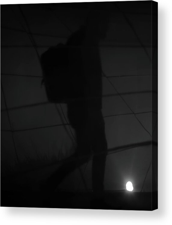Silhouette Acrylic Print featuring the photograph Black and White Silhouette of a Man by Prakash Ghai