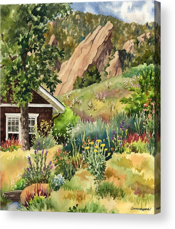 Cottage Painting Acrylic Print featuring the painting Chautauqua Cottage by Anne Gifford